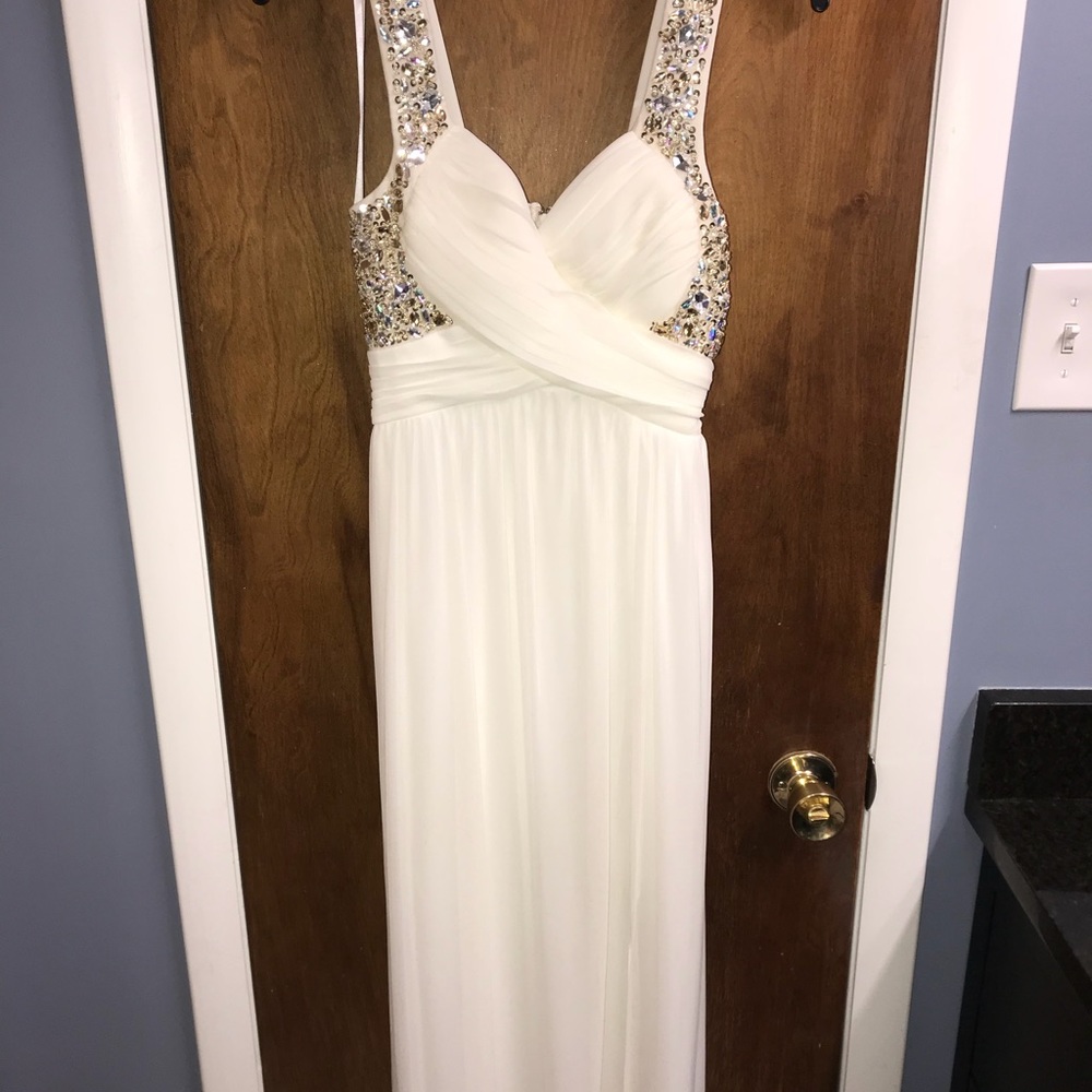Cream prom dress